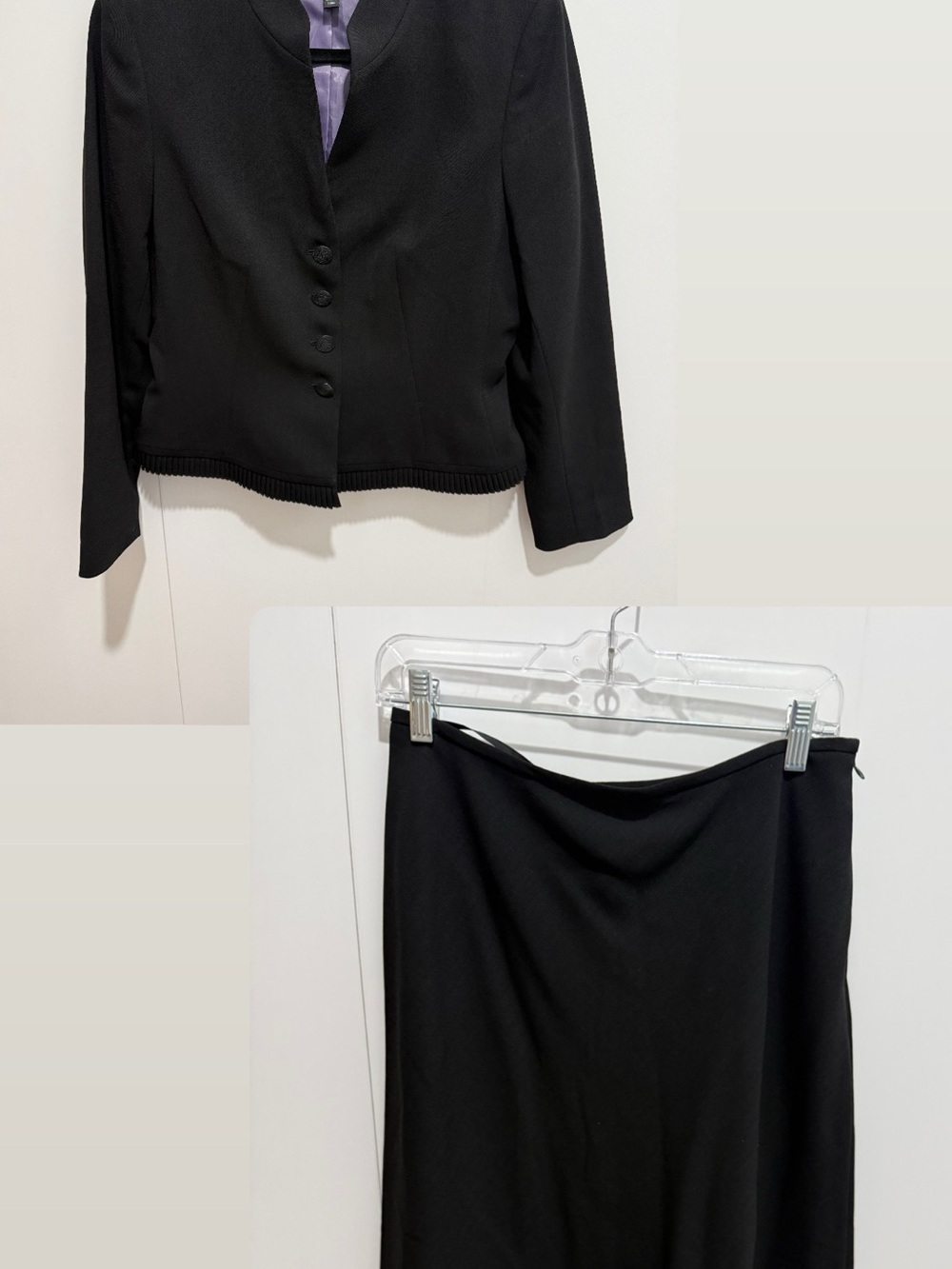 Kasper Black Skirt Suit Set - size 8